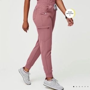 FIGS Scrubs High Waisted Zamora Jogger Scrub Pants Mauve Women XXS Tall